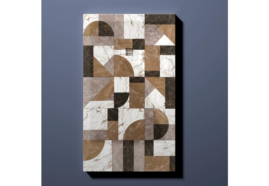 Receveurs de douche en résine décorés Design 3D Mosaïque Bruntec environnement 3