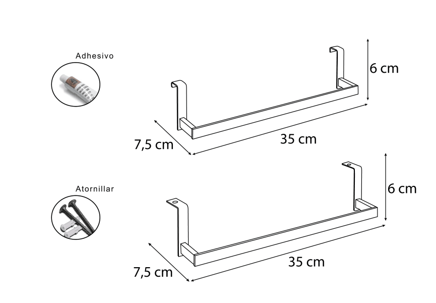 Porte-serviettes de meuble 501 Bruntec croquis 2