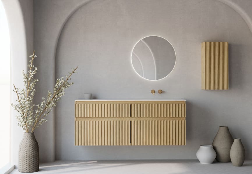 Ensemble de meubles de salle de bain en bois massif palilleria Horizontal Alpes 7 Bruntec principal 1