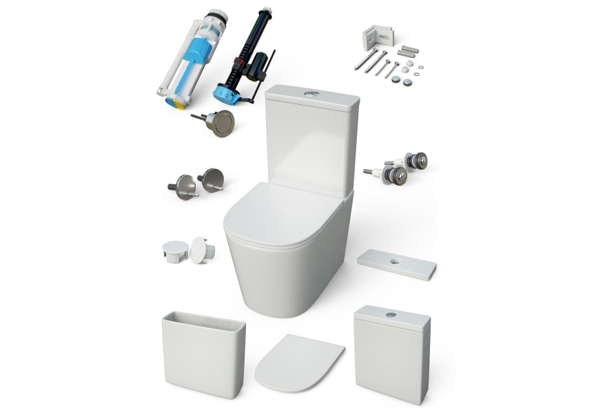 Pack toilette + réservoir de chasse + bidet Lisboa Bruntec détail 4