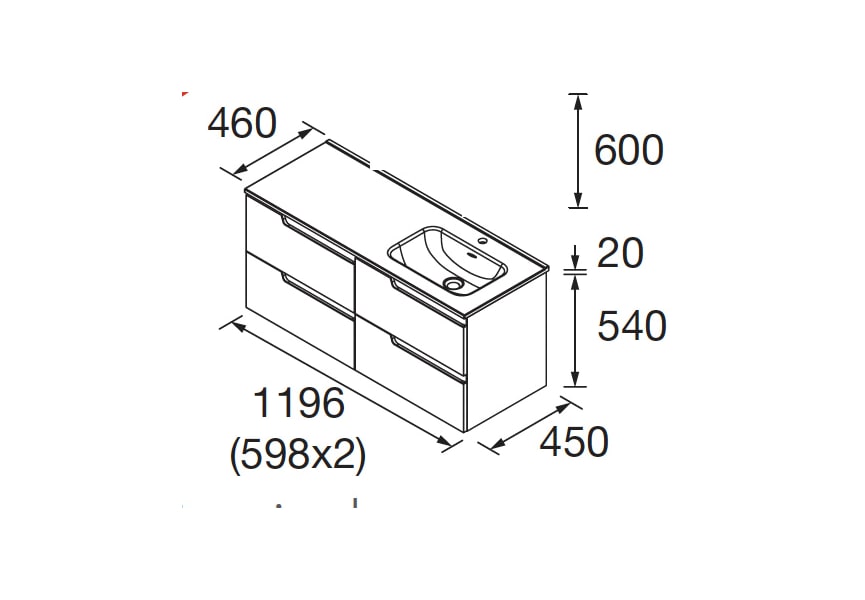 Ensemble de meubles de salle de bains Salgar Vima croquis 7