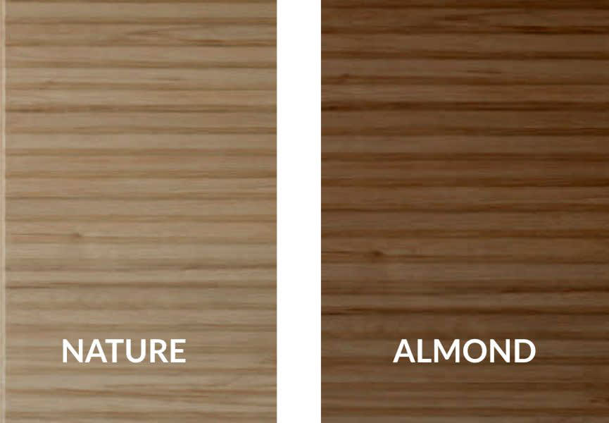 Ensemble de meubles de salle de bain en bois massif rainuré Alpes 7 Bruntec détail 3