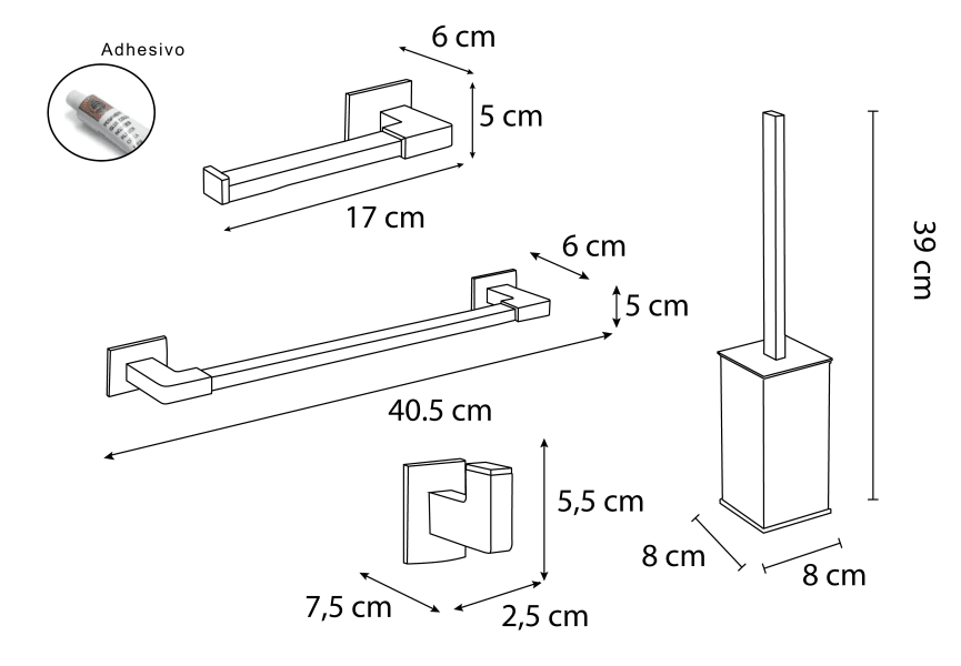 Ensemble d'accessoires de salle de bain Aries/Leo Mediterránea del baño croquis 7