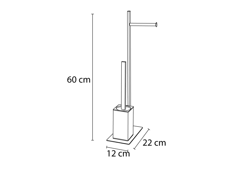 Brosse et porte-rouleau de toilette 402 Bruntec croquis 3