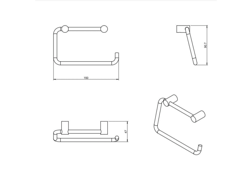 Porte-rouleau de toilette Logic Cosmic croquis 6