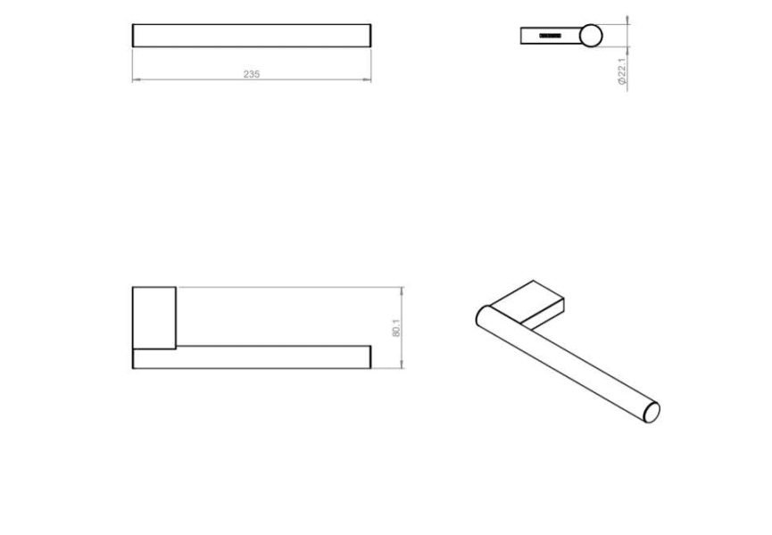 Porte-serviettes de salle de bains Project Cosmic croquis 5