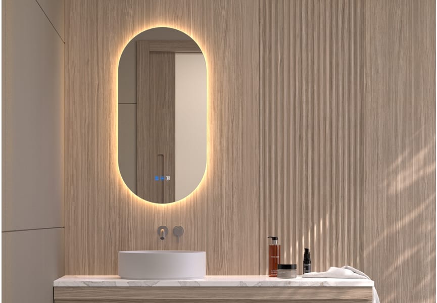 Miroir de salle de bains avec éclairage LED Denia Bruntec principal 5