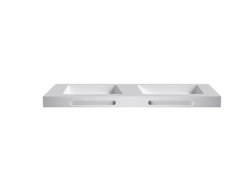 Lavabo suspendu double vasque Ibiza Bruntec détail 1