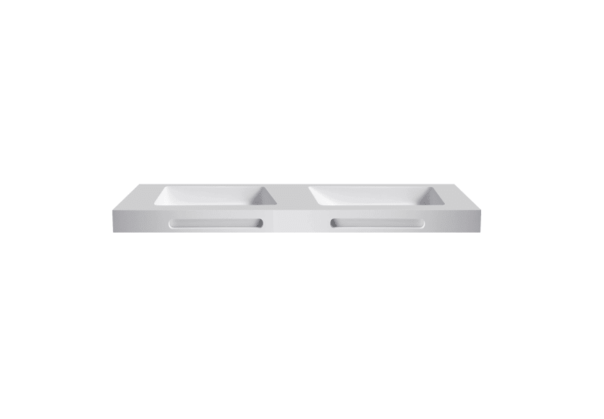 Lavabo double vasque suspendue Ibiza Bruntec détail 1