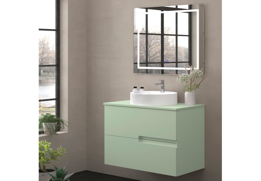 Meuble de salle de bains avec plan de toilette en pierre de couleur assortie Lia Bruntec Couleurs principal 8