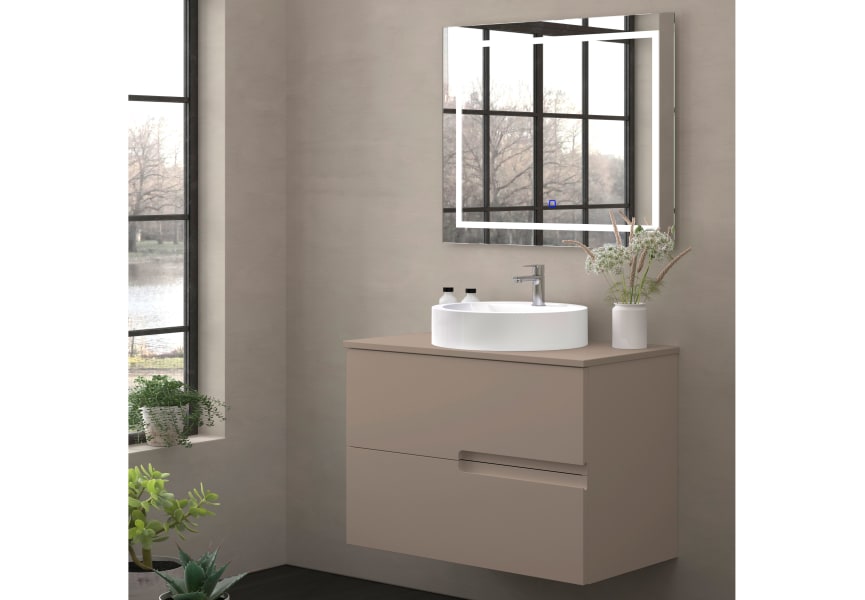 Meuble de salle de bains avec plan de toilette en pierre de couleur assortie Lia Bruntec Couleurs principal 5