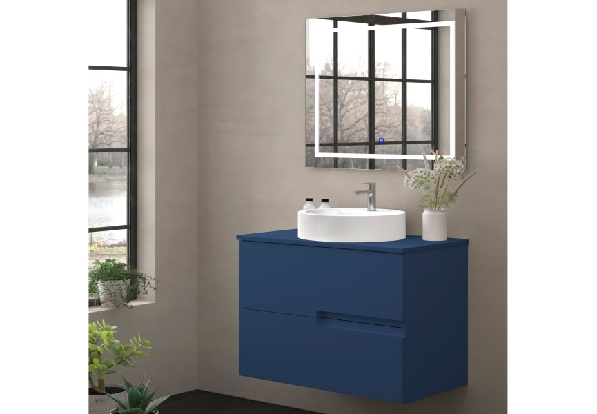 Meuble de salle de bains avec plan de toilette en pierre de couleur assortie Lia Bruntec Couleurs principal 0