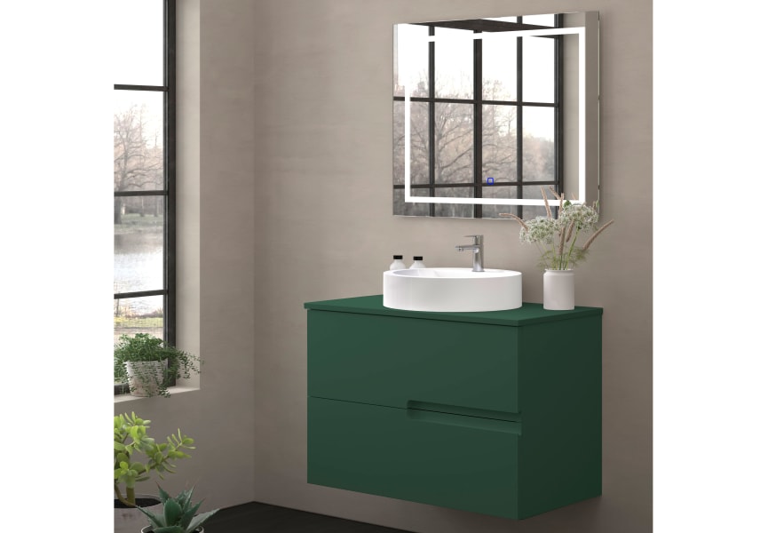 Meuble de salle de bains avec plan de toilette en pierre de couleur assortie Lia Bruntec Couleurs principal 7