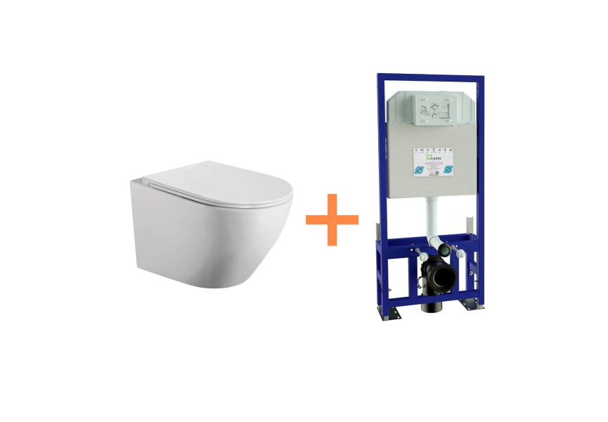 Pack WC suspendu  avec réservoir de chasse encastré Lisboa de Bruntec principal 0