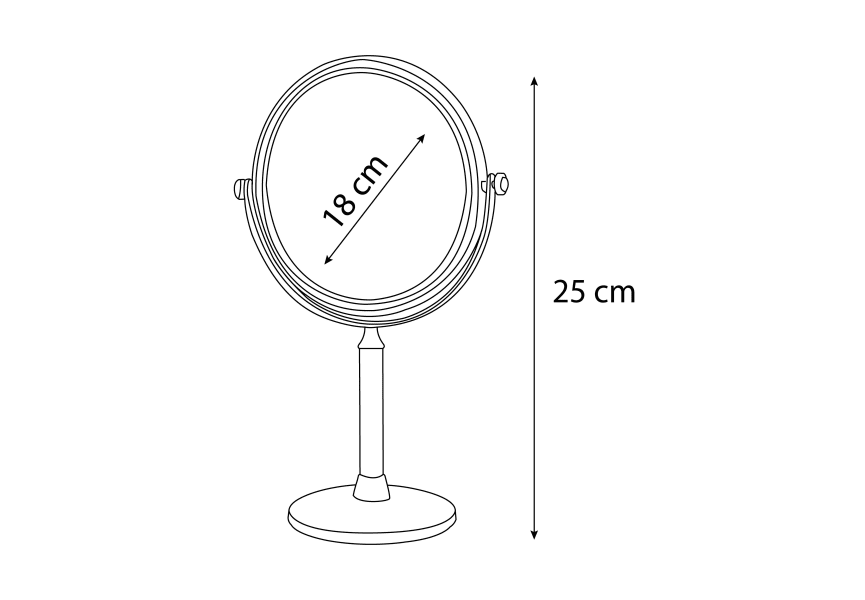 Miroir circulaire grossissant x5 Bruntec croquis 1