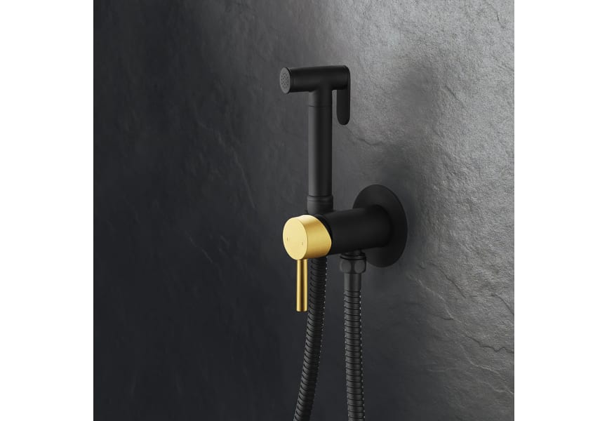 Robinet de douche hygiénique noir Oxen Gold principal 1