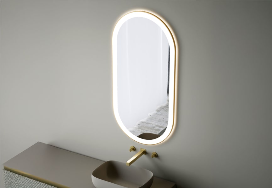 Miroir de salle de bain avec éclairage LED Zenit Bruntec détail 2