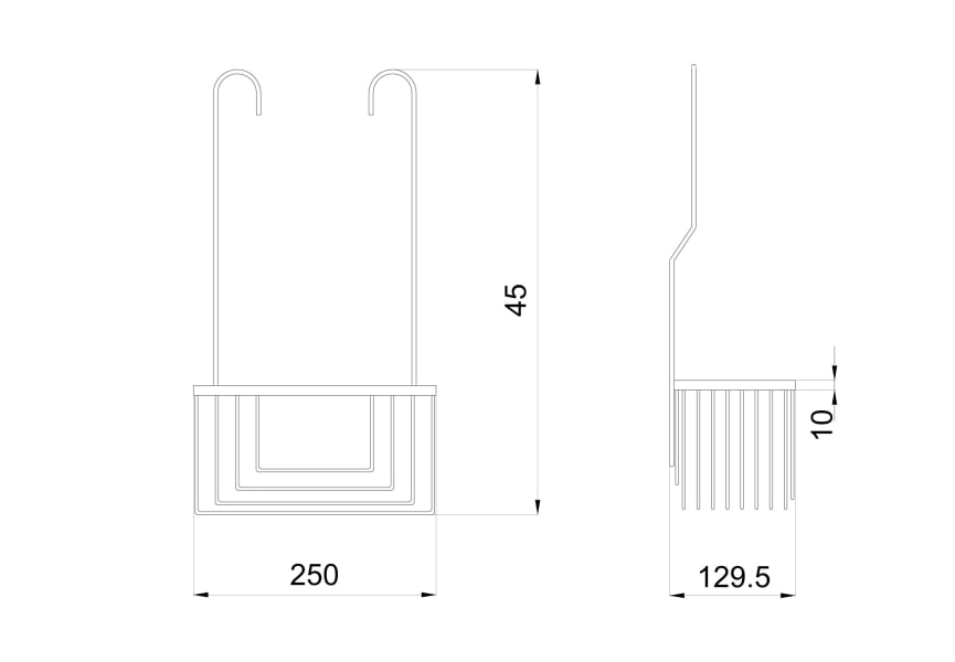 Mediterranea Tablette de douche 600 Medimex croquis 9