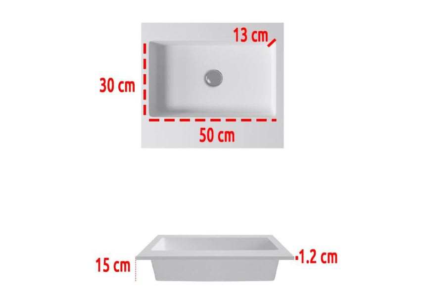 Lavabo suspendu Bruntec Travat croquis 1