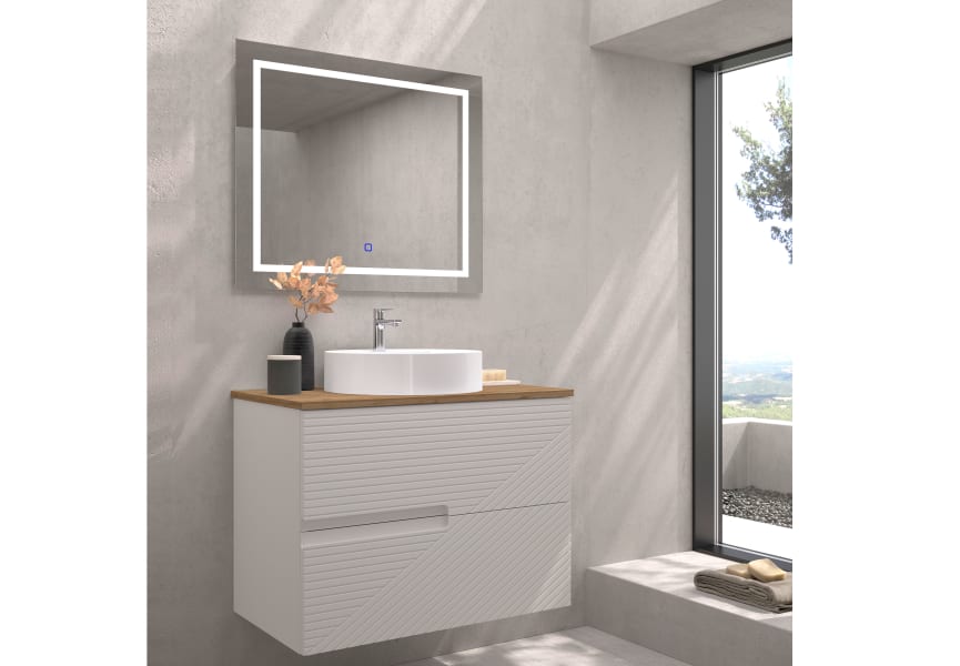 Meuble de salle de bains avec plan de toilette en bois Limo Bruntec couleurs principal 2