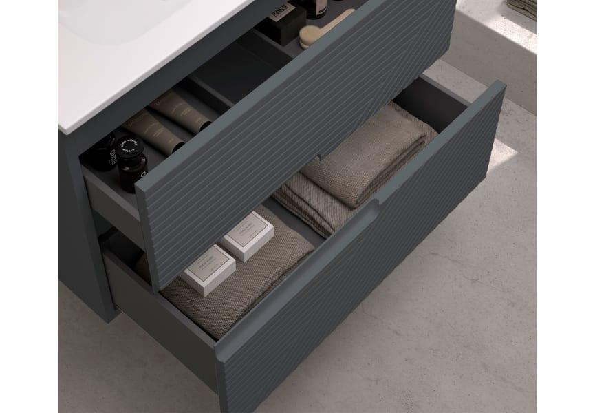 Meuble de salle de bains avec plan de toilette en bois Limo Bruntec couleurs détail 11