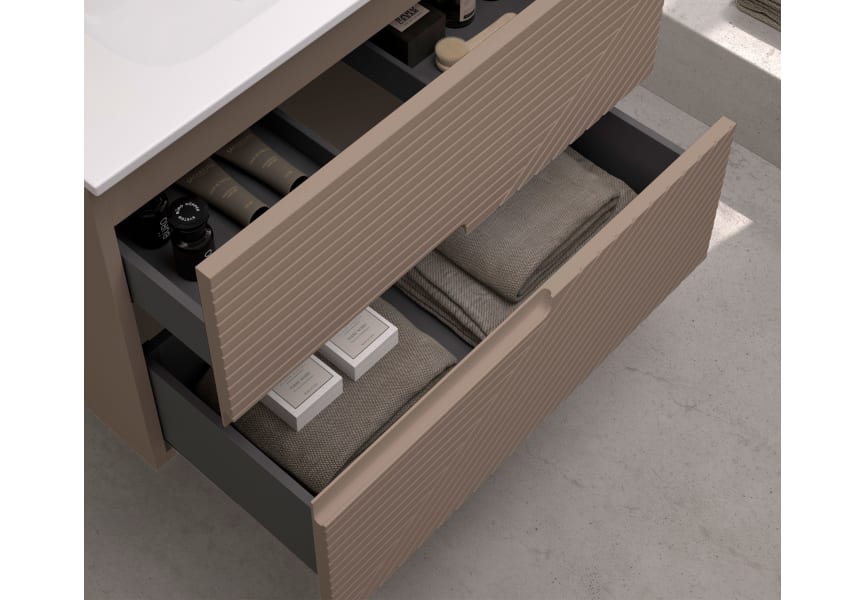 Meuble de salle de bains avec plan de toilette en bois Limo Bruntec couleurs détail 10