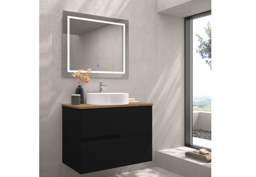 Meuble de salle de bains avec plan de toilette en bois Limo Bruntec couleurs principal 1