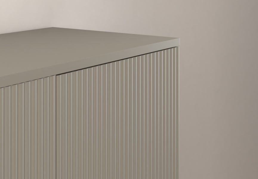 Meuble de salle de bains Bassi Royo avec plan de toilette en bois assorti profondeur réduite détail 20