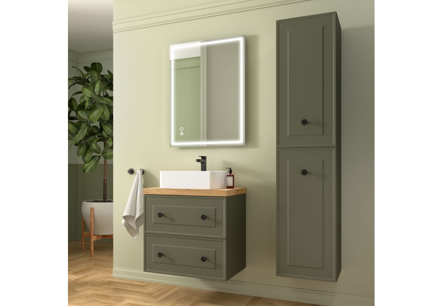 Meuble de salle de bain avec plan en bois Renoir vintage Salgar environnement 11