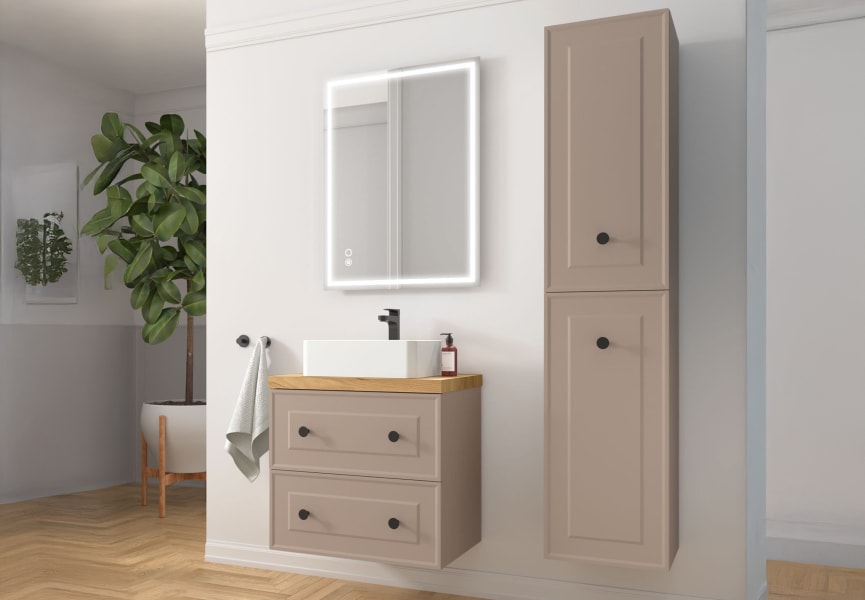 Meuble de salle de bain avec plan en bois Renoir vintage Salgar principal 4