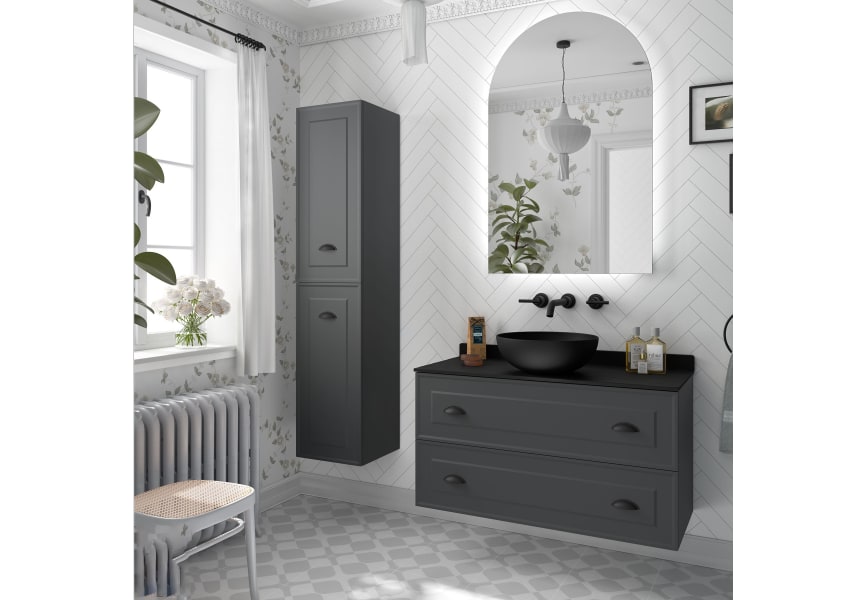 Meuble de salle de bain avec plan en bois Renoir vintage Salgar principal 1