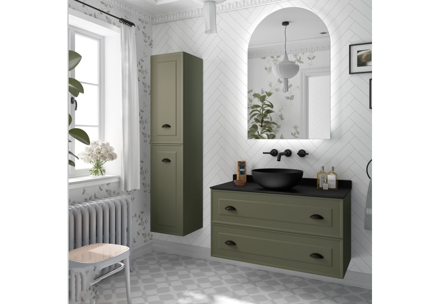 Meuble de salle de bain avec plan en bois Renoir vintage Salgar principal 0