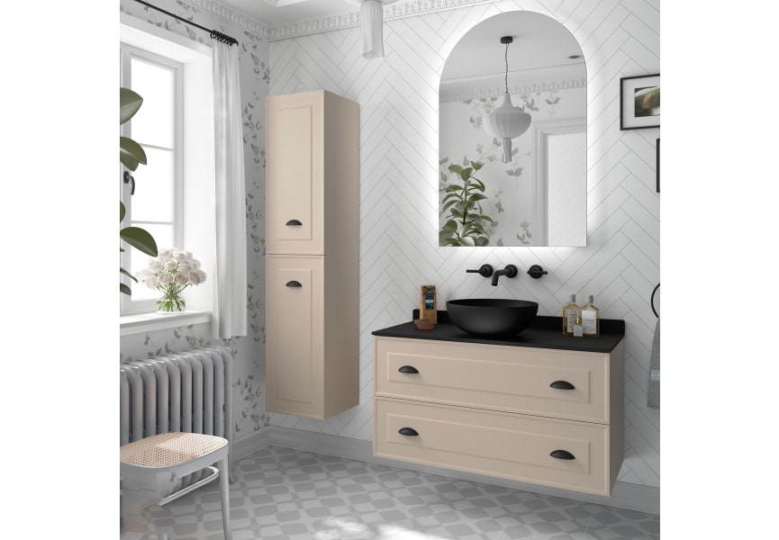 Meuble de salle de bain avec plan en bois Renoir vintage Salgar principal 4