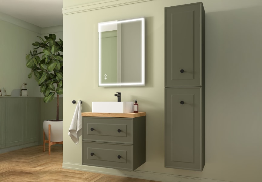 Meuble de salle de bain avec plan en bois Renoir vintage Salgar principal 3