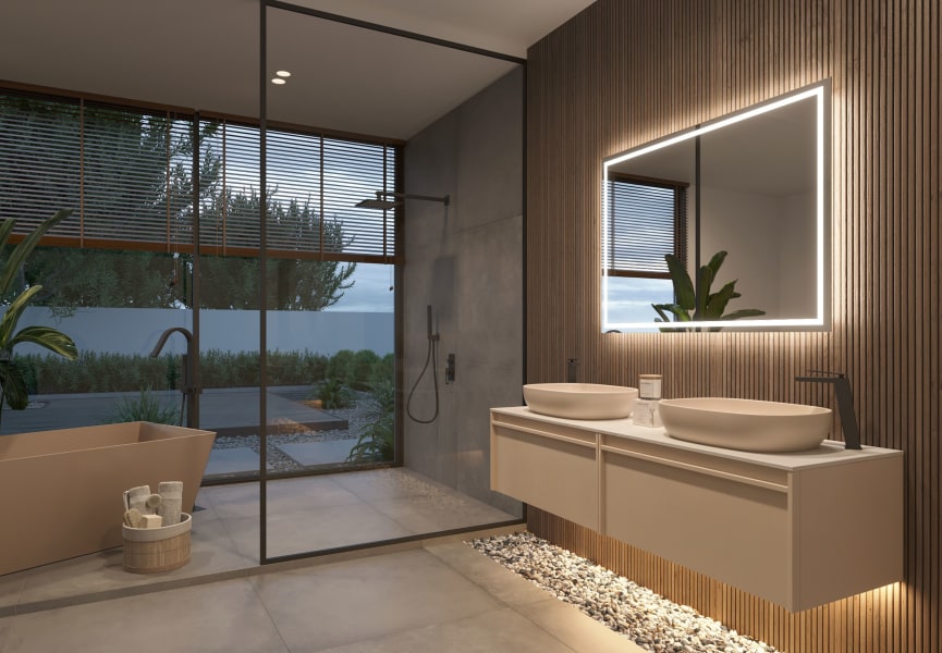Miroir de salle de bains avec éclairage LED Francia Ledimex environnement 9