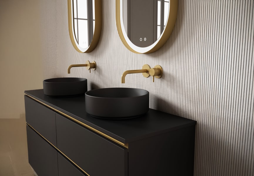 Meuble de salle de bains avec plan de toilette hydrofuge Granada Visobath détail 13