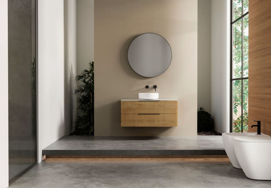 Meubles de salle de bains plan de toilette massif Soho Bruntec environnement 6