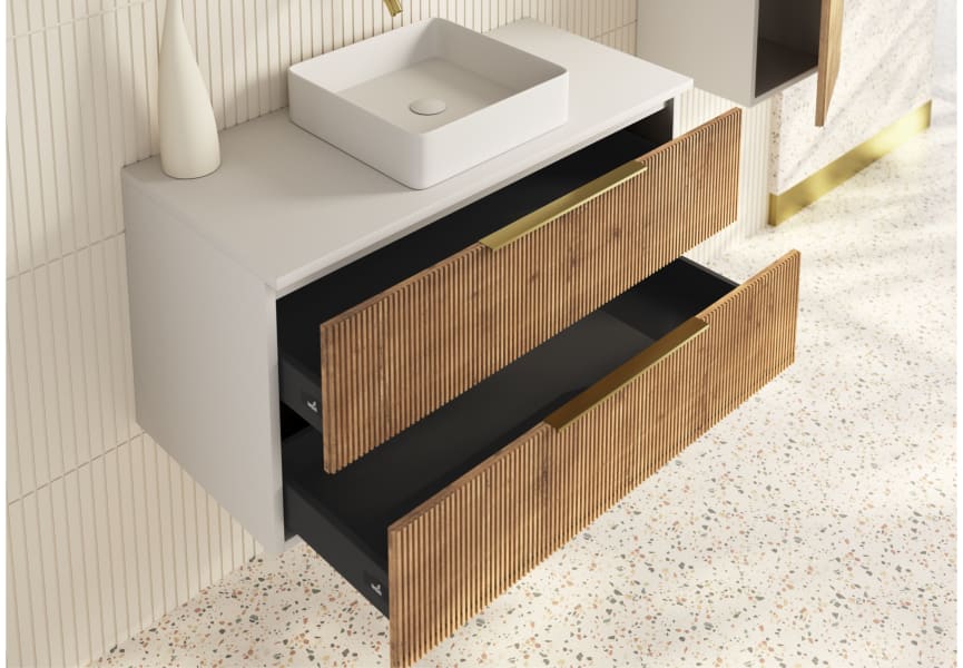 Meubles de salle de bains plan de toilette massif Soho Bruntec détail 4