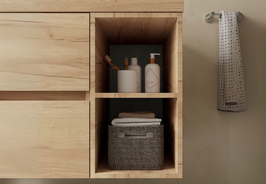 Meuble de salle de bains avec ensemble lavabo Bequia Salgar détail 5
