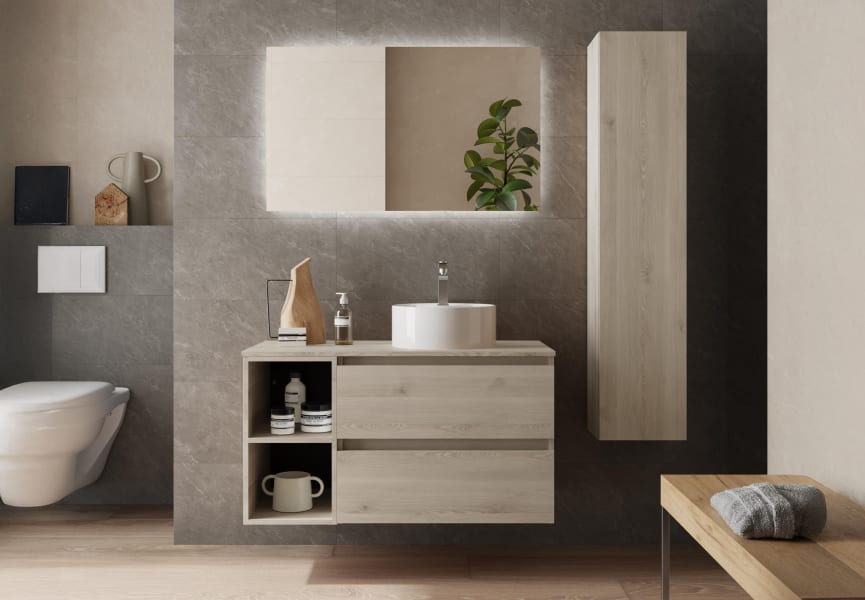 Meuble de salle de bains avec ensemble lavabo Bequia Salgar principal 4