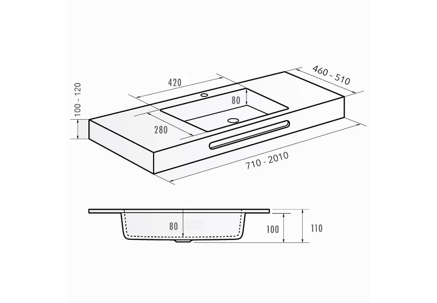 Lavabo encastré Bruntec Formas croquis 2