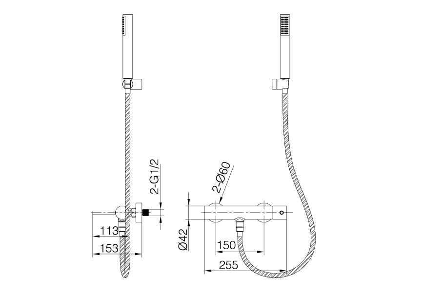 Robinet de douche Monza Imex croquis 12
