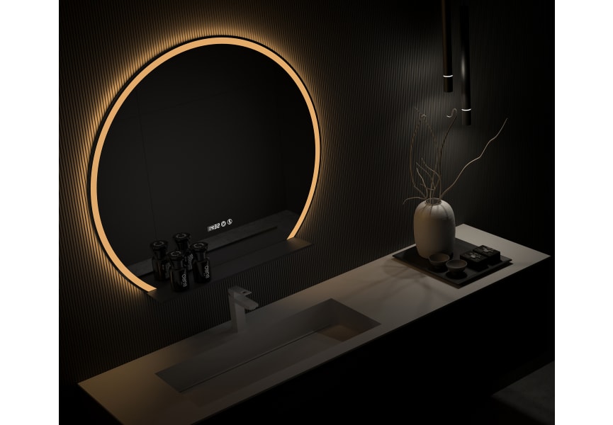 Eurobath Twilight miroir demi-lune avec éclairage LED principal 1