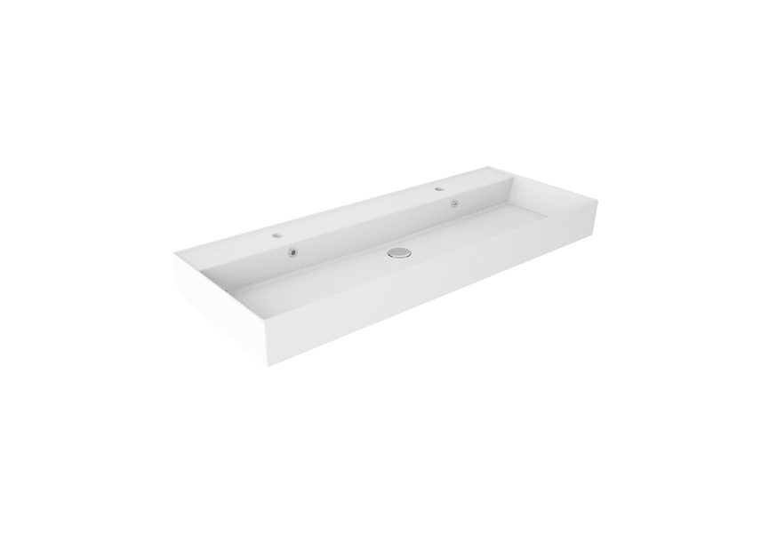Lavabo à encastrer pour deux robinets simples 12 cm de hauteur Lilas Visobath principal 0