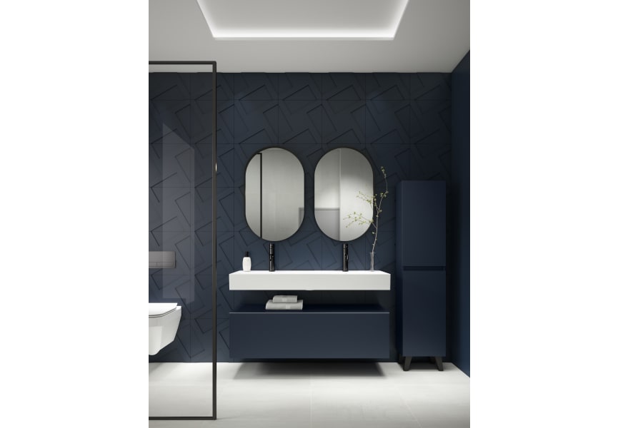 Lavabo à encastrer pour deux robinets simples 12 cm de hauteur Lilas Visobath principal 1