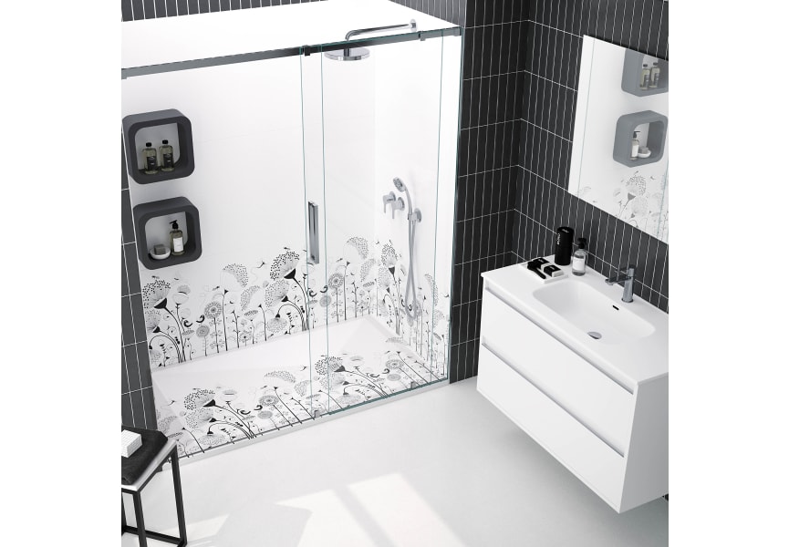 Receveurs de douche en résine décorée Design 3D Natura Bruntec environnement 4