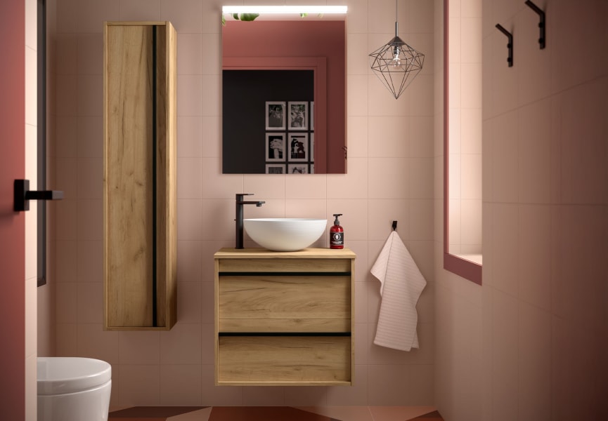 Meubles de salle de bains avec plan de toilette en bois Attila Salgar principal 0