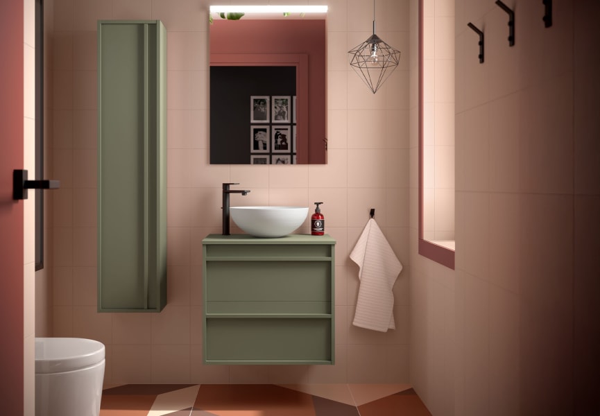 Meubles de salle de bains avec plan de toilette en bois Attila Salgar principal 3