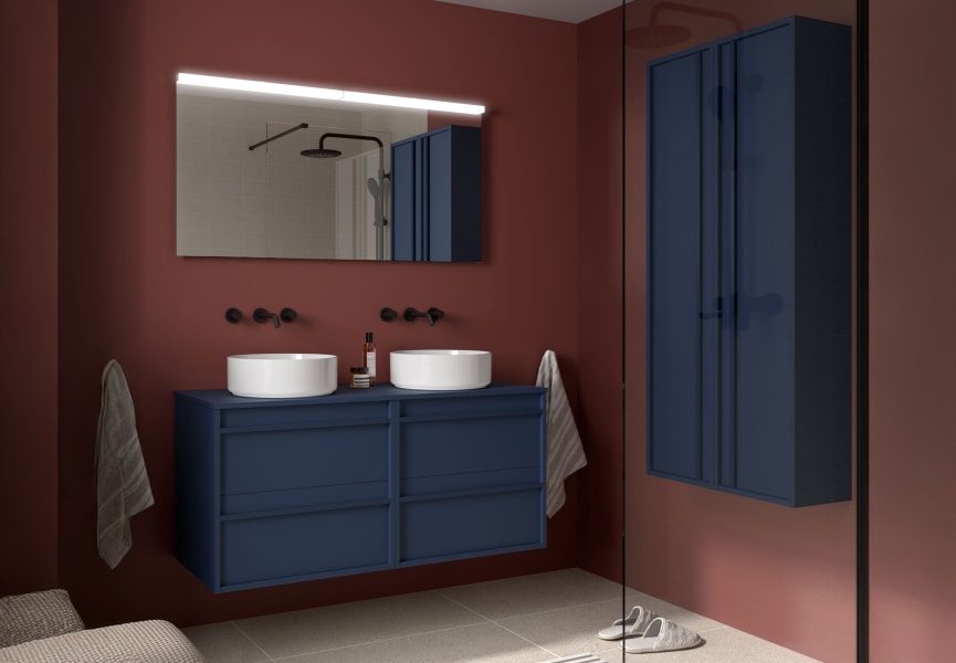 Meubles de salle de bains avec plan de toilette en bois Attila Salgar principal 4