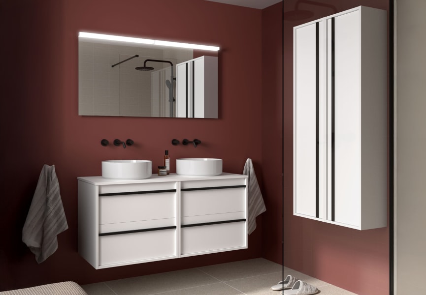 Meubles de salle de bains avec plan de toilette en bois Attila Salgar principal 2